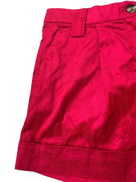 Ganni Women’s Light Shiny Corduroy Cuffed Shorts Pink Fushia Size EU 42 US 10/12 - Picture 5 of 8